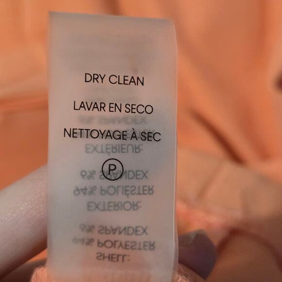 Calvin Klein Womens Size 6 Peach Salmon Pink Pencil Midi Dress Pleated Party - Picture 14 of 16